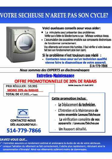 REPARATEUR ELECTROMENAGER MONTREAL 514-458-3424