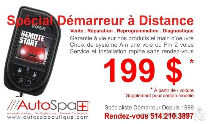 Démarreur à distance à partir de votre cellualire / Aucan frais annuel / prix à partir de 149.95$