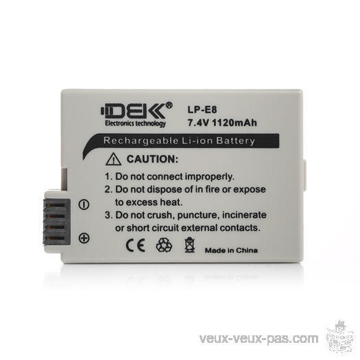 Canon Eos Rebel battery li-ion LP-E8 for T2i T3i T4i T5i SL1 X4