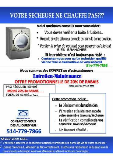 APPLIANCES REPAIR MONTREAL 514-458-3424