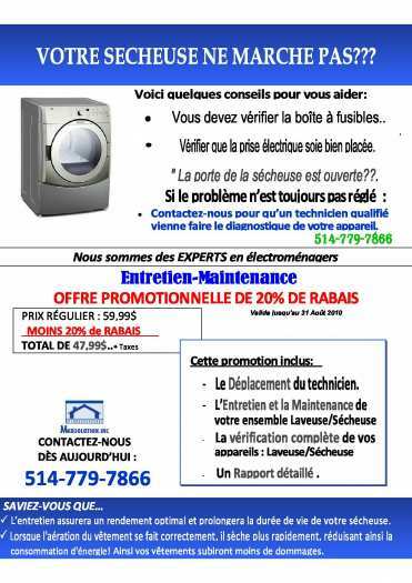 APPLIANCES REPAIR MONTREAL 514-458-3424