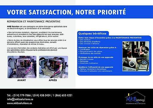 REPARATION ET MAINTENANCE ELECTROMENAGER