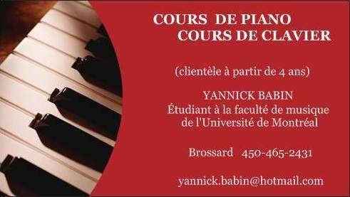 COURS de PIANO et de CLAVIER sur la Rive-Sud de Montréal