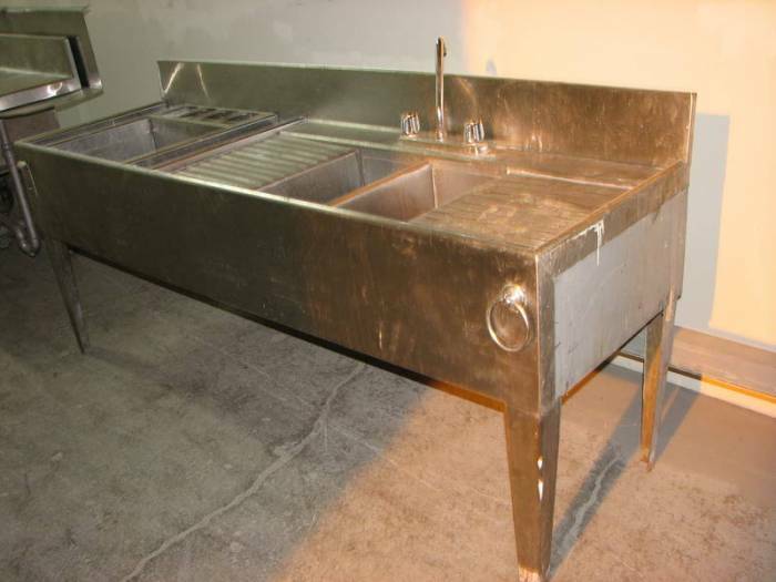 SINK STAINLESS STEEL BAR DOUBLE 78'