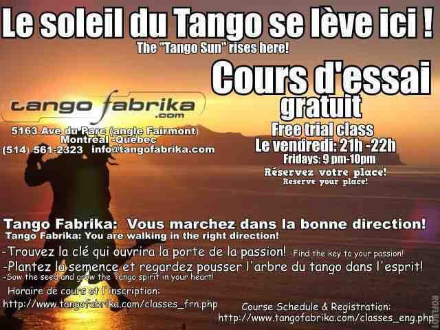 Cours d'essai de Tango gratis!