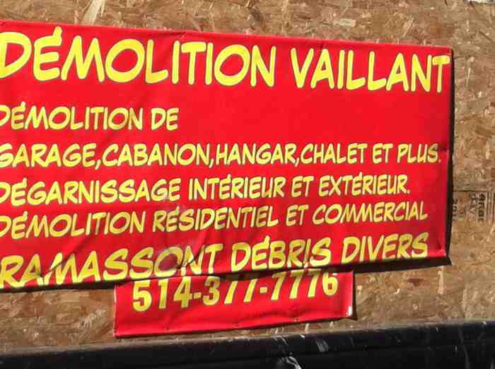 ramassage de debris junk removal et demolition degarnissage demantelement