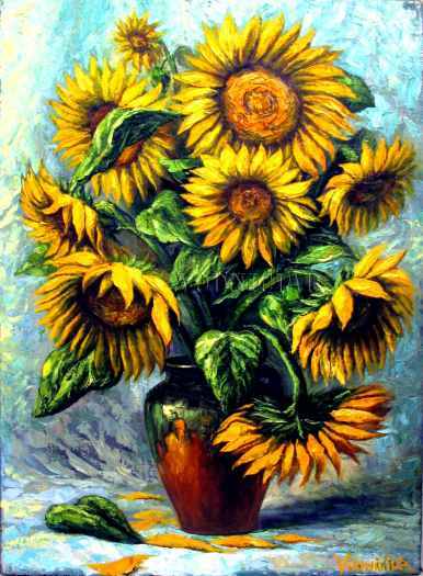 Tableau d'art original "Des Tournesols" - a huile sur toile!