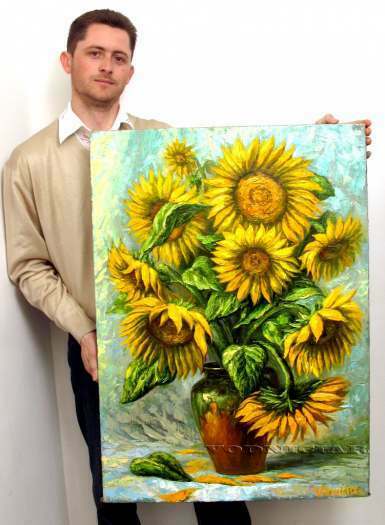 Tableau d'art original "Des Tournesols" - a huile sur toile!