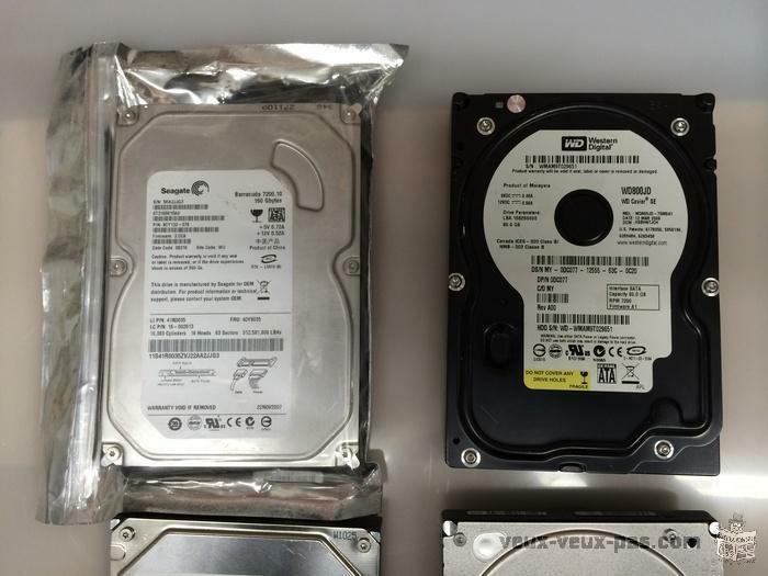 VEND DISQUES DURS 80, 120, 160, 250 320, 400, 500 GB SATA/IDE