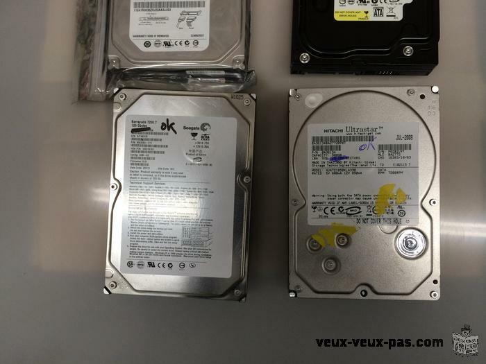 VEND DISQUES DURS 80, 120, 160, 250 320, 400, 500 GB SATA/IDE