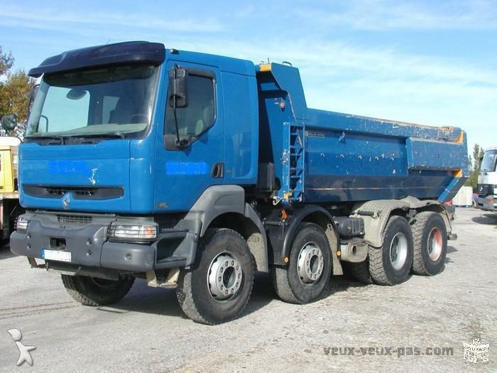 Camion renault kerax 420 benne enrochement