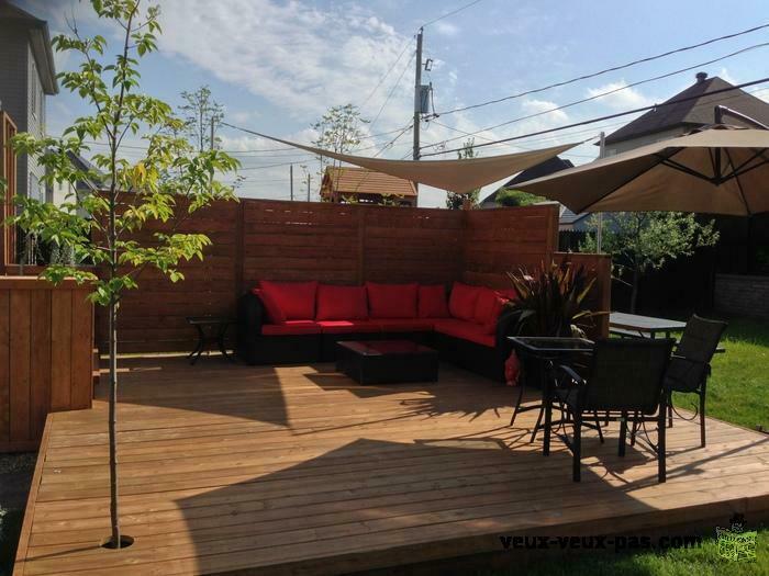 patio, cloture, terrasse