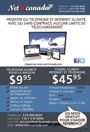 Service internet illimité a 39.95 $