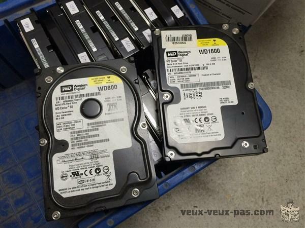 Lot de disques dur à vendre 80gb, 160gb, 250gb SATA