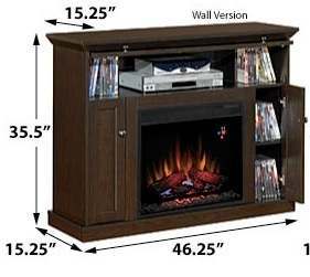 New Electric Fireplace Entertainment Center in Oak Espresso 23