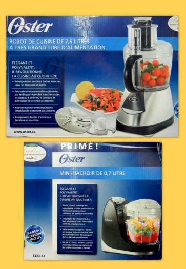 Oster set of 2: 11 cup food processor and 3 cup mini-chopper