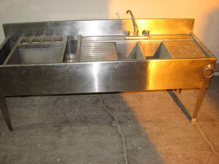 SINK STAINLESS STEEL BAR DOUBLE 78'
