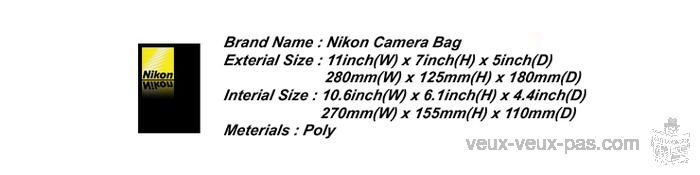 Nikon Camera Bag Medium Size Black & Beige DSLR / SLR